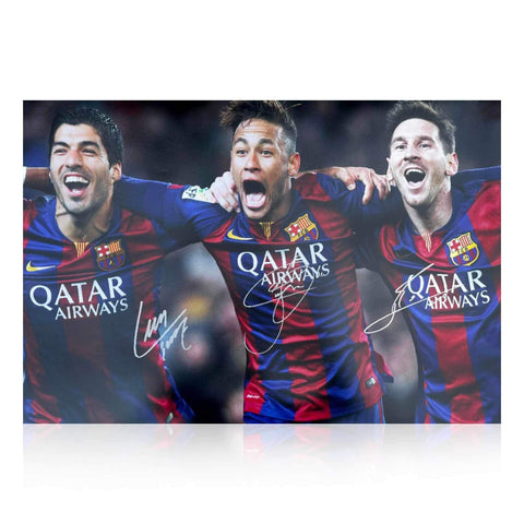 Messi, Suarez & Neymar “MSN” Signed 30x20 Photo