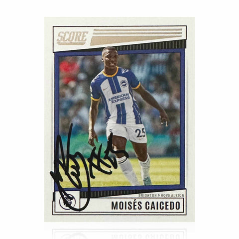 Moisés Caicedo Signed Panini Score Base Card