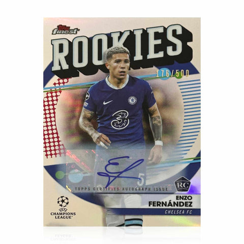 Enzo Fernández Signed Topps Finest Rookies /500 Rookie Card