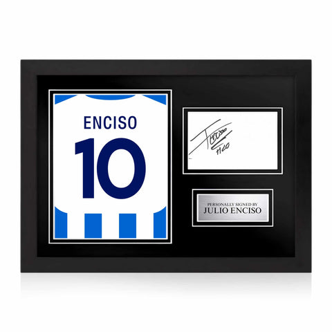 Julio Enciso Signed Framed Display with Shirt Back Photo