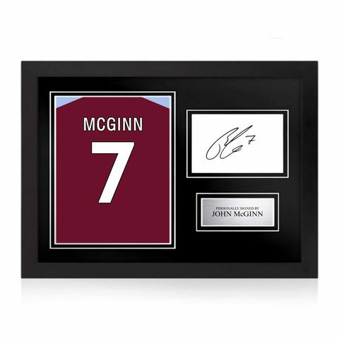 John McGinn Signed Framed Display with Shirt Back Photo