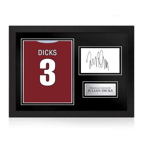 Julian Dicks Signed Framed Display with Shirt Back Photo