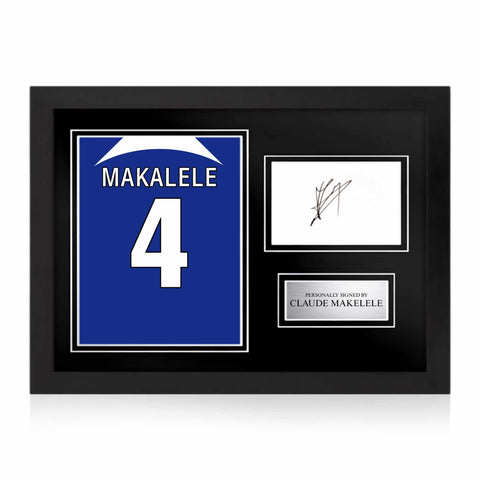 Claude Makélélé Signed Framed Display with Shirt Back Photo