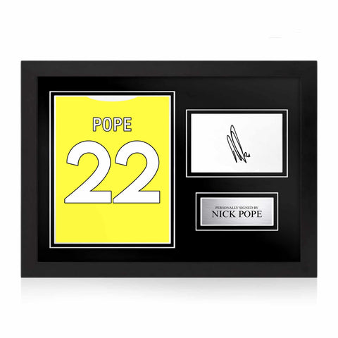 Nick Pope Signed Framed Display with Shirt Back Photo