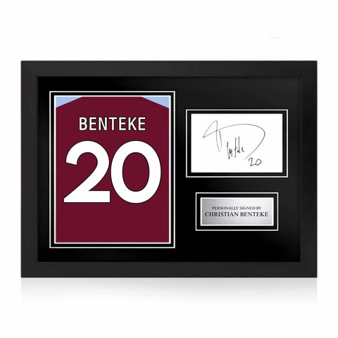 Christian Benteke Signed Framed Display with Shirt Back Photo