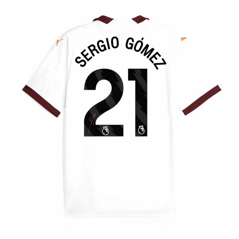 Sergio Gomez Signed Manchester City 2023/24 Away Shirt