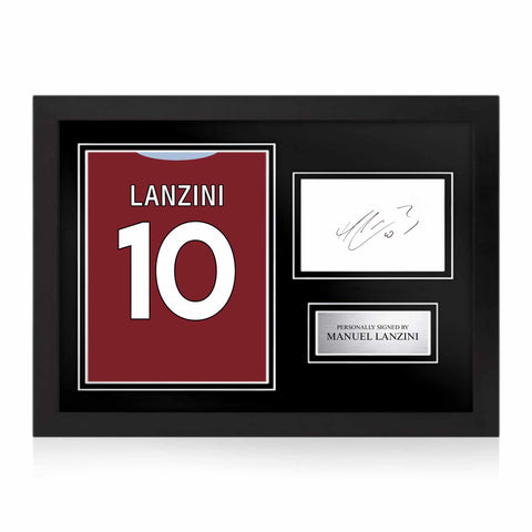 Manuel Lanzini Signed Framed Display with Shirt Back Photo