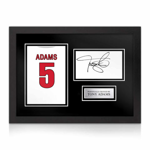 Tony Adams Signed Framed Display with Shirt Back Photo