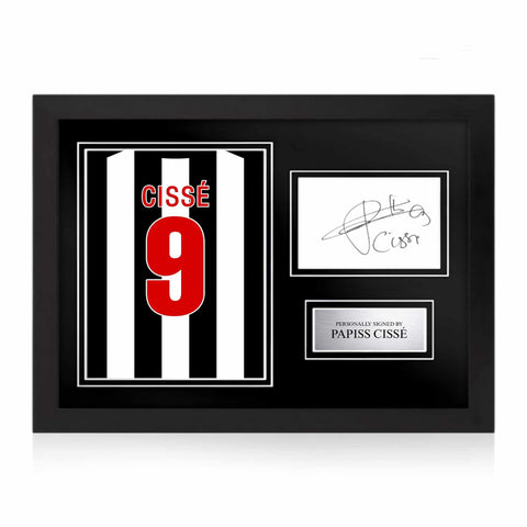Papiss Cissé Signed Framed Display with Shirt Back Photo