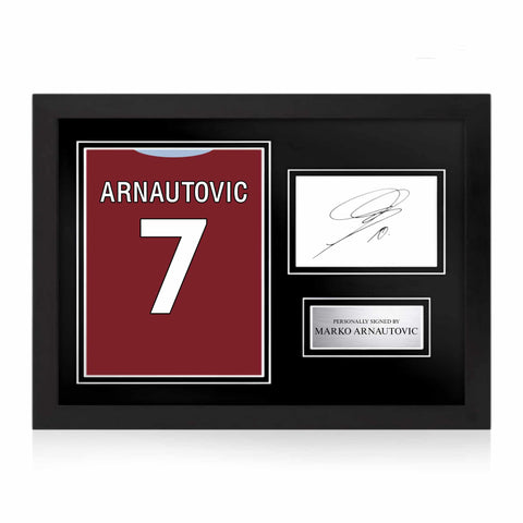 Marko Arnautović Signed Framed Display with Shirt Back Photo