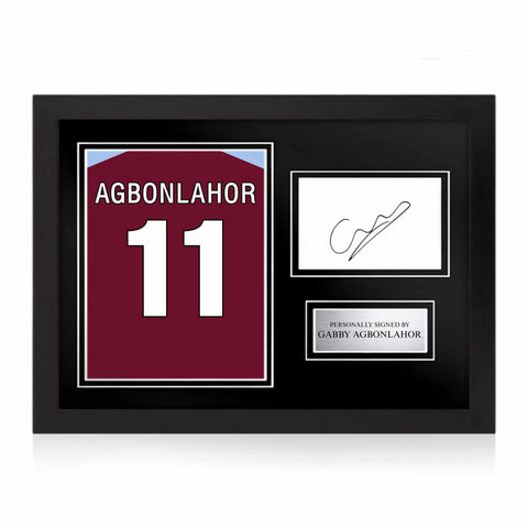 Gabby Agbonlahor Signed Framed Display with Shirt Back Photo