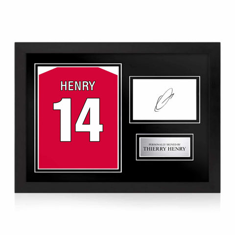Thierry Henry Signed Framed Display with Shirt Back Photo