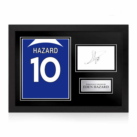 Eden Hazard Signed Framed Display with Shirt Back Photo