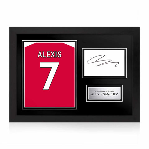 Alexis Sanchez Signed Framed Display with Shirt Back Photo