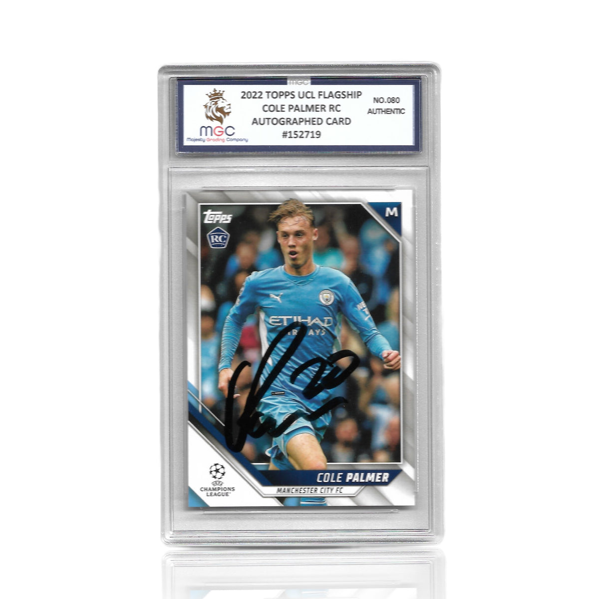 Cole Palmer Signed Topps UCL Flagship RC Card MGC Slab The Collectors Corner Cole Palmer Signed Topps UCL Flagship RC Card MGC Slab The Collectors Corner