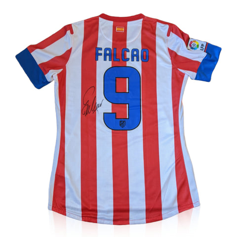 Radamel Falcao Signed Atletico Madrid Retro Remake Shirt