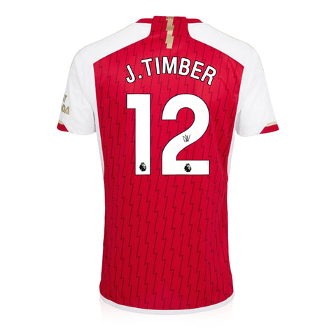 Jurien Timber Signed Arsenal 2023/24 Home Shirt