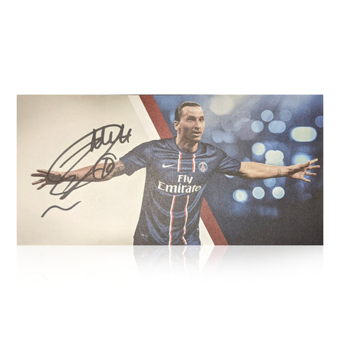 Zlatan Ibrahimovic Signed 8x4 PSG Clubcard