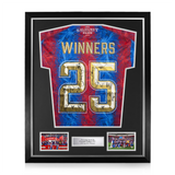 Crystal Palace F.C. Squad Signed Framed 2024/25 Winners 25 Home Shirt