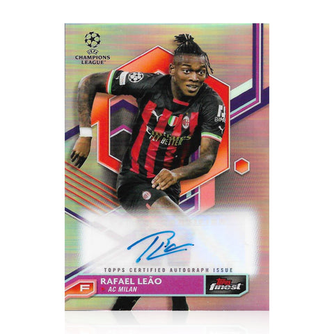 Rafael Leao Signed Topps Finest Refractor Card