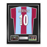 Paul Merson Signed Framed Aston Villa Home Shirt