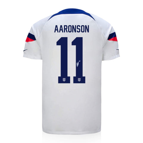 Brenden Aaronson Signed USMNT World Cup Home Shirt