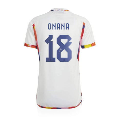 Amadou Onana Signed 2022 Belgium World Cup Away Shirt