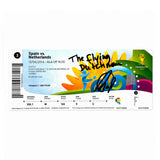 Robin van Persie Signed Spain v The Netherlands 2014 World Cup Ticket w/ The Flying Dutchman Inscription