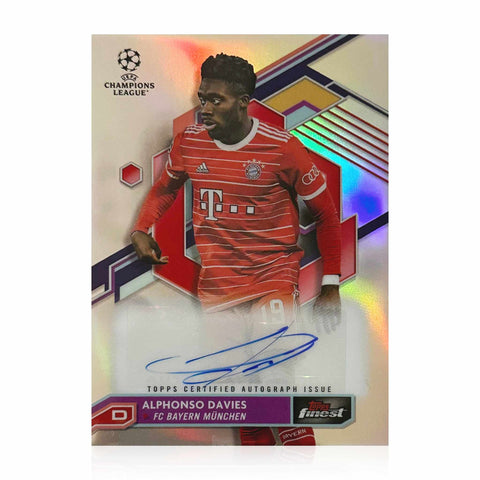 Alphonso Davies Signed Topps Finest UCL Base Rookie Card