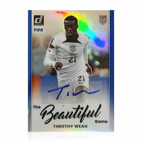 Timothy Weah Signed Panini Donruss The Beautiful Game /99 Card