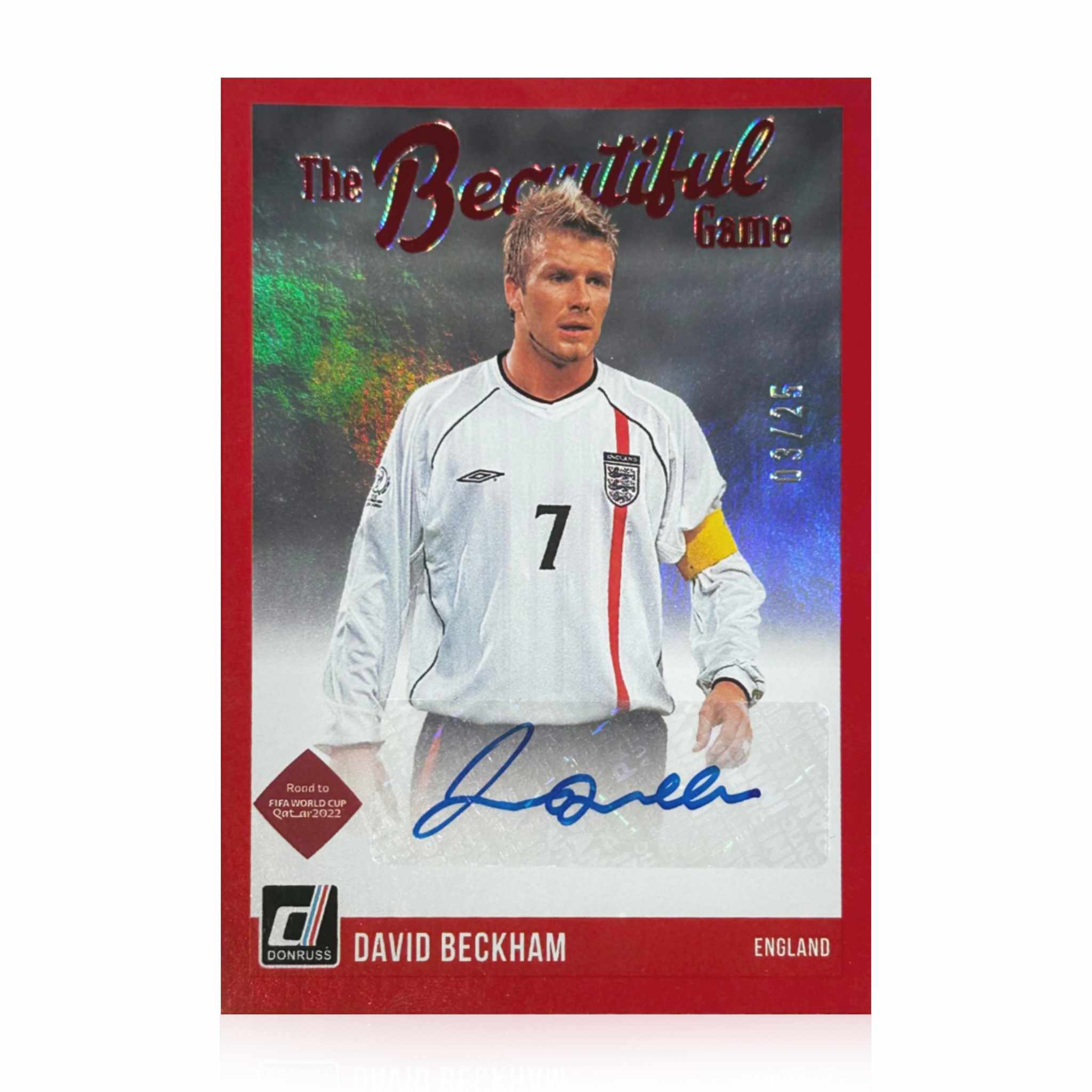 David Beckham Signed Panini Donruss The Beautiful Game /25