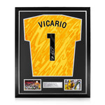 Guglielmo Vicario Signed Framed Tottenham Hotspur 2024/25 Shirt