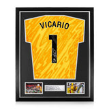 Guglielmo Vicario Signed Framed Tottenham Hotspur 2024/25 Shirt