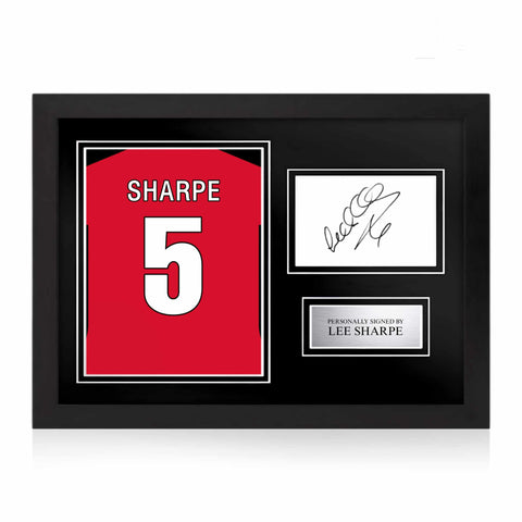 Lee Sharpe Signed Framed Display with Shirt Back Photo