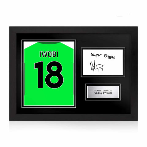 Alex Iwobi Signed Framed Display with Shirt Back Photo