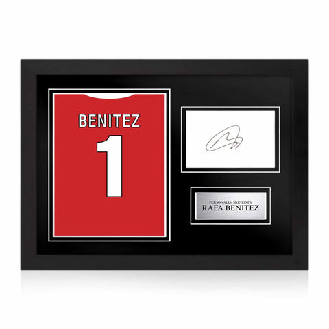 Rafa Benitez Signed Framed Display with Shirt Back Photo