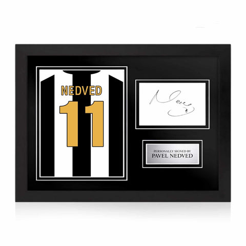 Pavel Nedved Signed Framed Display with Shirt Back Photo