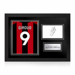 Olivier Giroud Signed Framed Display with Shirt Back Photo