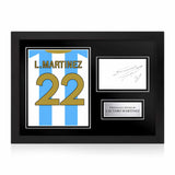 Lautaro Martinez Signed Framed Display with Shirt Back Photo