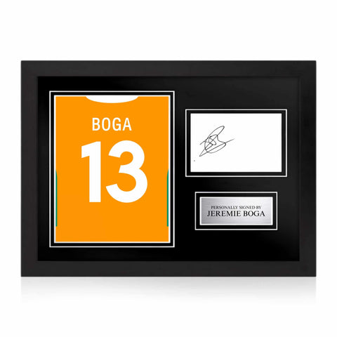 Jeremie Boga Signed Framed Display with Shirt Back Photo