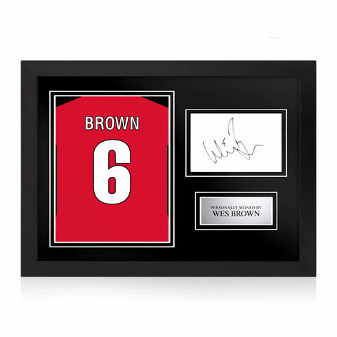 Wes Brown Signed Framed Display with Shirt Back Photo