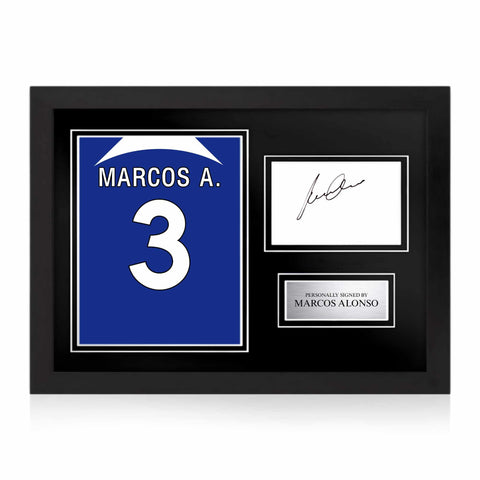 Marcos Alonso Signed Framed Display with Shirt Back Photo