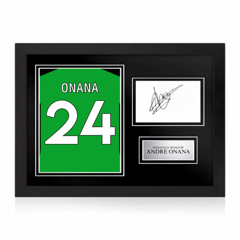 Andre Onana Signed Framed Display with Shirt Back Photo