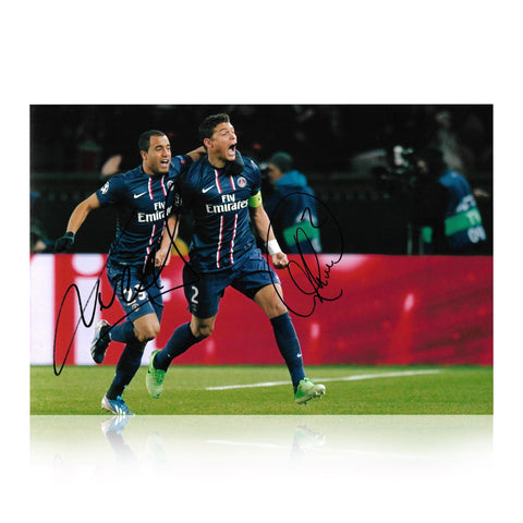 Lucas Moura & Thiago Silva Signed 12x8 Photo