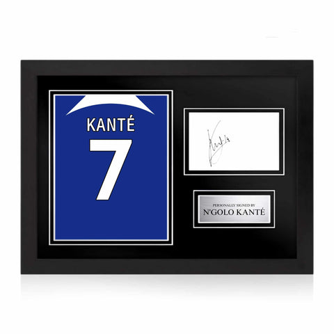 N'golo Kante Signed Framed Display with Shirt Back Photo