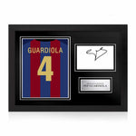 Pep Guardiola Signed Framed Display with Shirt Back Photo