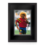 Carlos Valderrama Signed 12x8 Photo