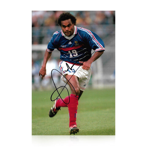 Christian Karembeu Signed 12x8 Photo