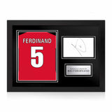 Rio Ferdinand Signed Framed Display with Shirt Back Photo