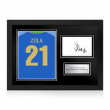 Gianfranco Zola Signed Framed Display with Shirt Back Photo